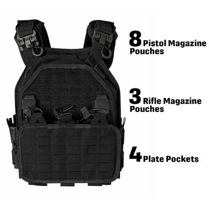Tactical Vest — 800D Oxford Fabric, MOLLE System, Quick-Release