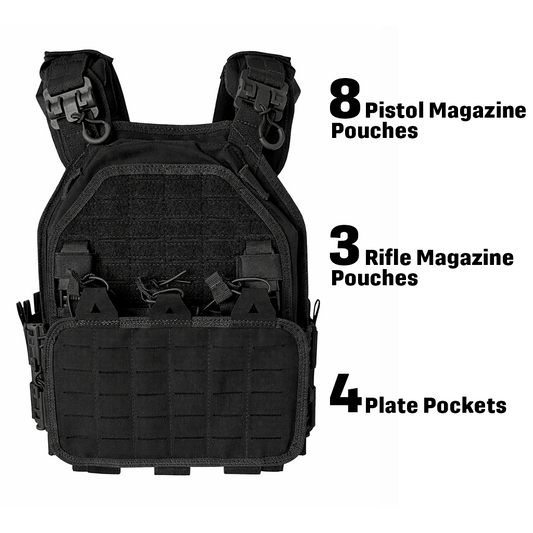Tactical Vest — 800D Oxford Fabric, MOLLE System, Quick-Release
