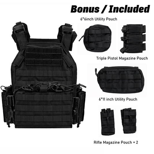 Tactical Vest — 800D Oxford Fabric, MOLLE System, Quick-Release