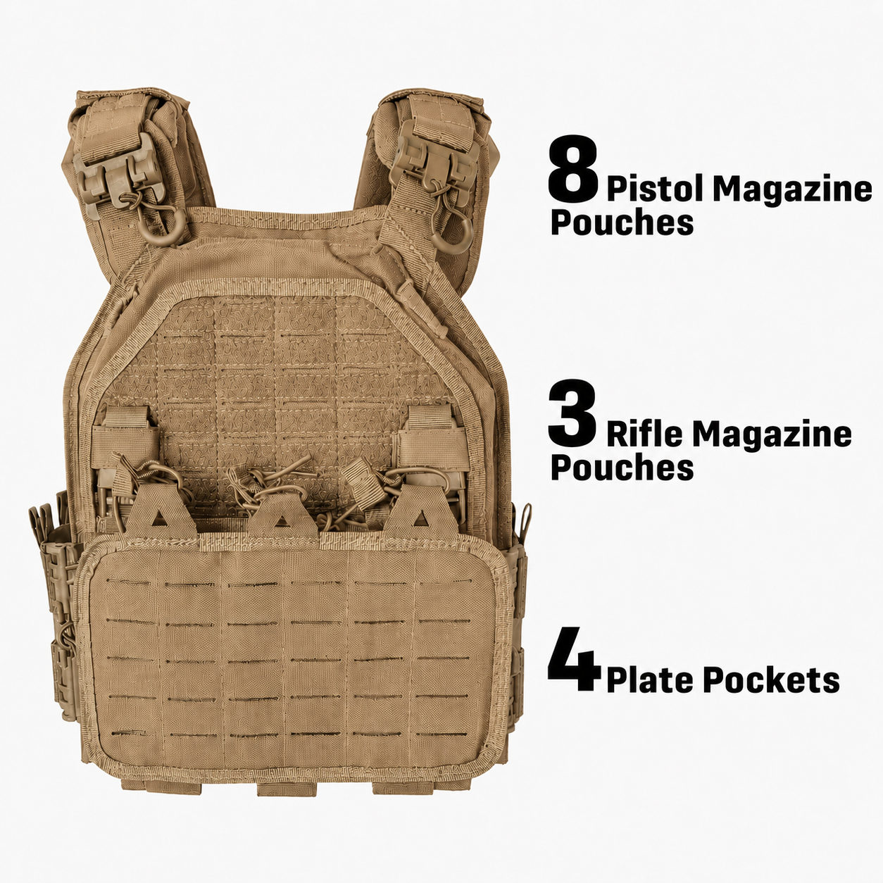 Tactical Vest — 800D Oxford Fabric, MOLLE System, Quick-Release