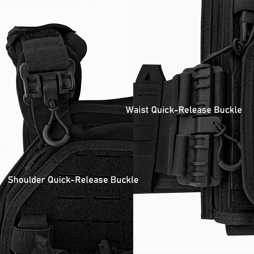 Tactical Vest — 800D Oxford Fabric, MOLLE System, Quick-Release