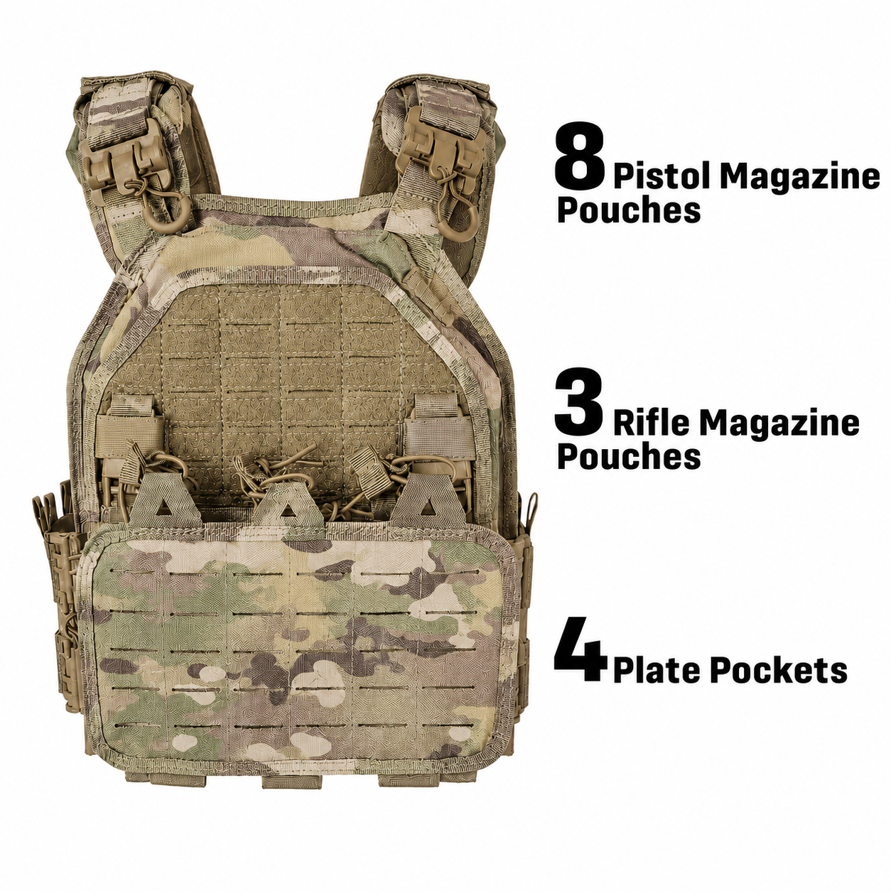 Tactical Vest — 800D Oxford Fabric, MOLLE System, Quick-Release